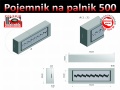 Rysunek poglądowo-wymiarowy Pojemnika z palnikiem 500 produkcji polskiebiokominki.pl