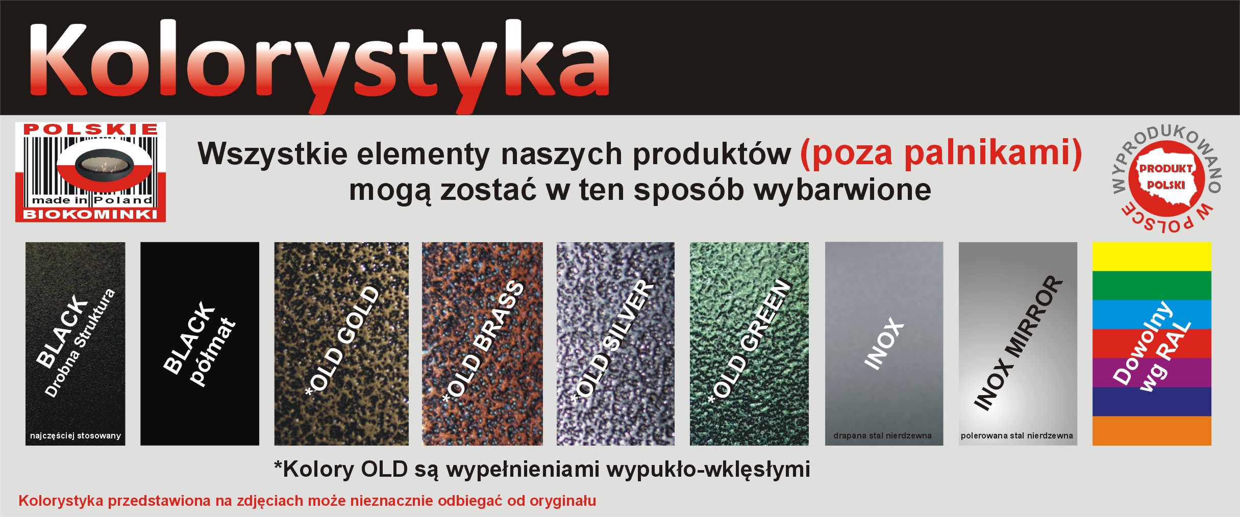 kolorystyka obudów biokominkowych